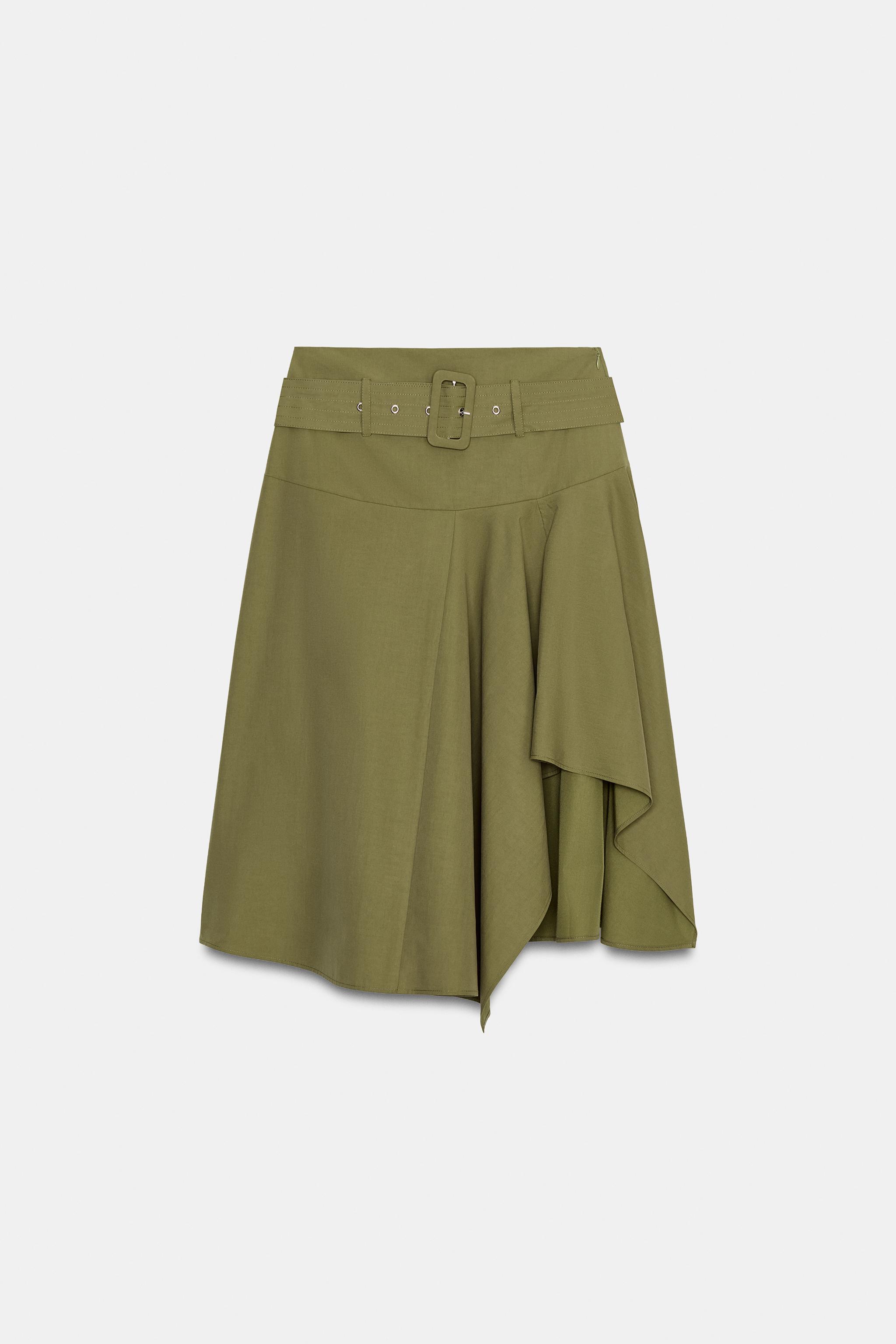 JUPE MI-LONGUE À CEINTURE